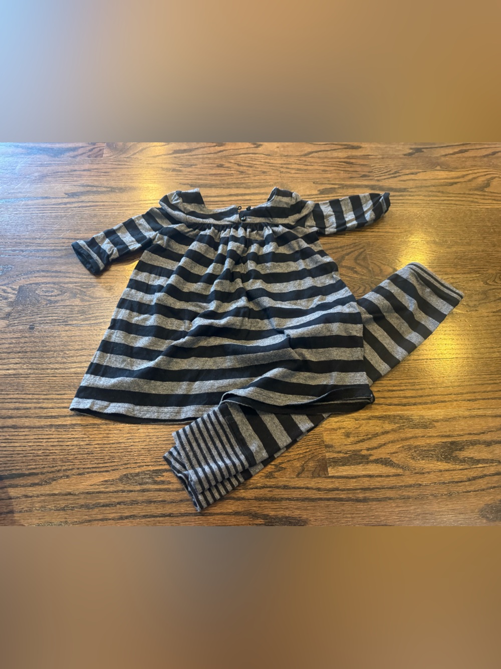 GAP BabyGap Toddler Black & Gray Striped Dress Set